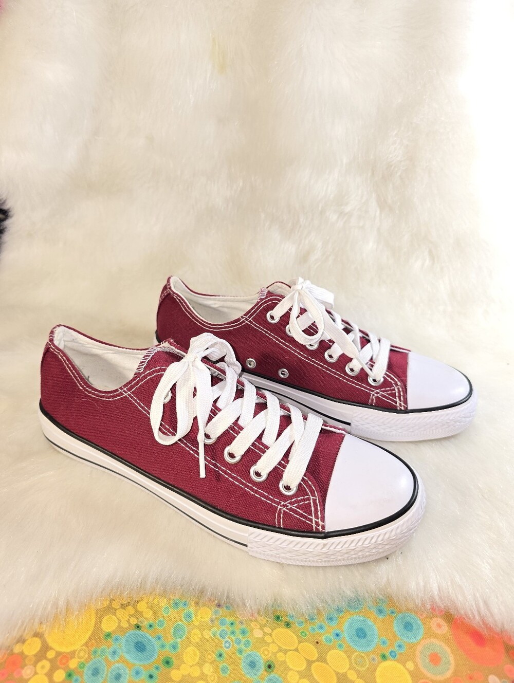 All Sport (Converse-inspired) Classic Low-Top Canvas Sneakers in Burgundy